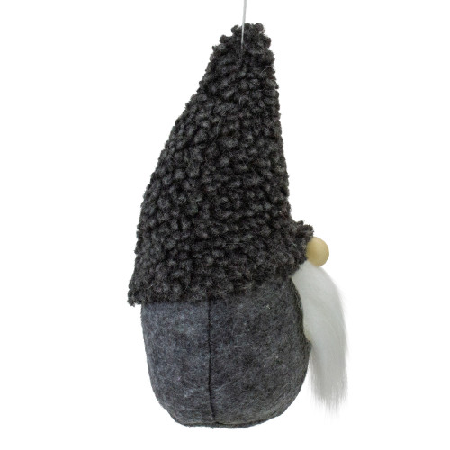 Plush Gnome Christmas Ornament - 7" - Gray