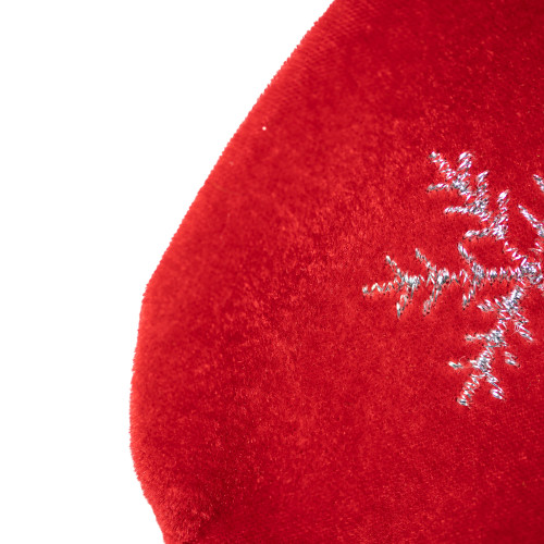 20" Red Velveteen Sequined Christmas Tree Stocking with Green Cuff