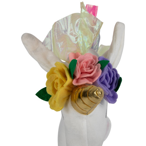 Plush Rainbow Unicorn Christmas Picks - 24" - Set of 2