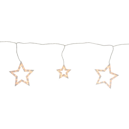 6ct Clear Star Shaped Icicle Christmas Lights - 9 ft White Wire