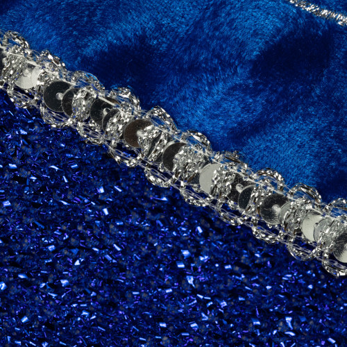 17" Blue and Silver Embroidered 'Diva' Christmas Stocking with Cuff