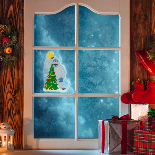8" Bumble Tops the Tree Double Sided Gel Christmas Window Cling Decoration
