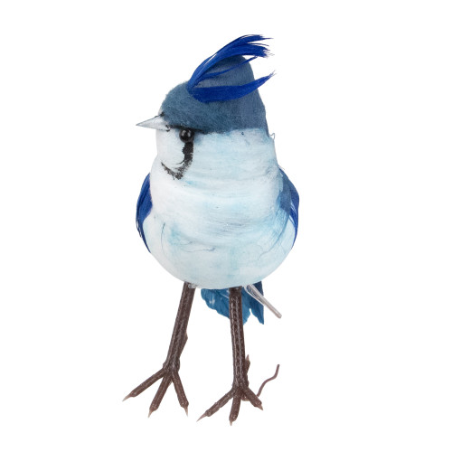 4.5" Blue and White Blue Jay Clip-On Christmas Ornament