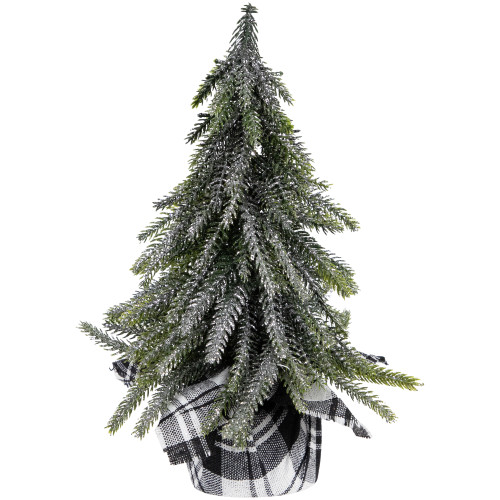 Mini Silvery Pine Downswept Artificial Christmas Trees - 9.5" - Set of 3