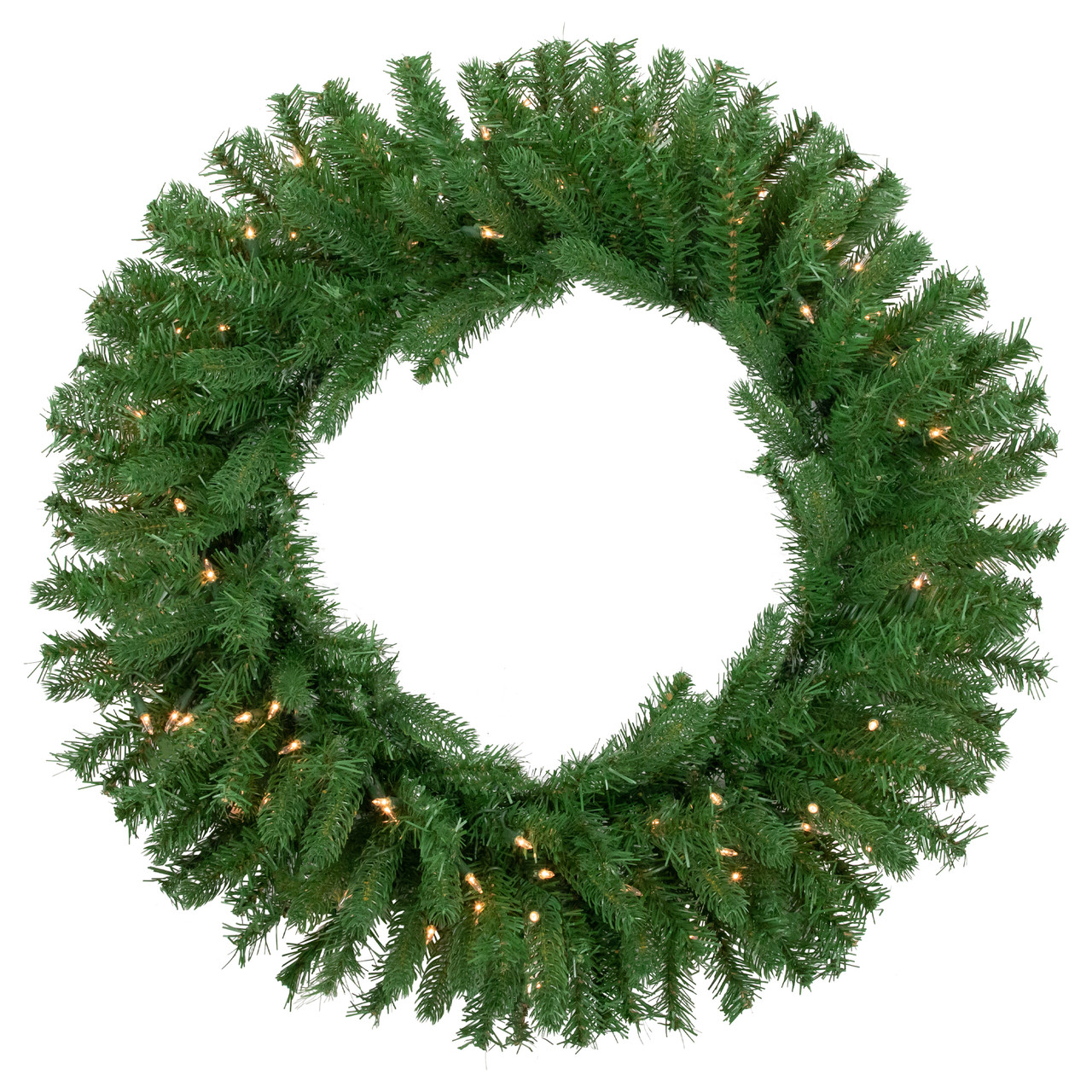 Pre-Lit Sierra Noble Fir Artificial Christmas Wreath, 30-Inch, Clear Lights