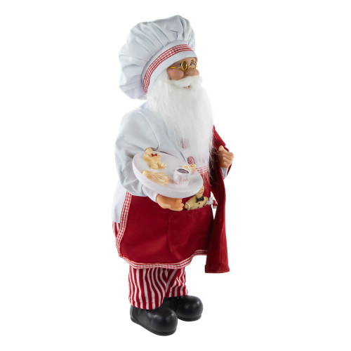 16" Chef Santa with Cookies and Napkin Christmas Figure