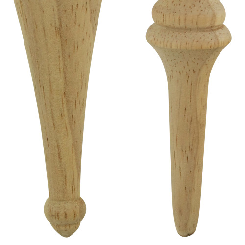 Set of 2 Natural Wood Finial Christmas Tree Ornaments 6.5"