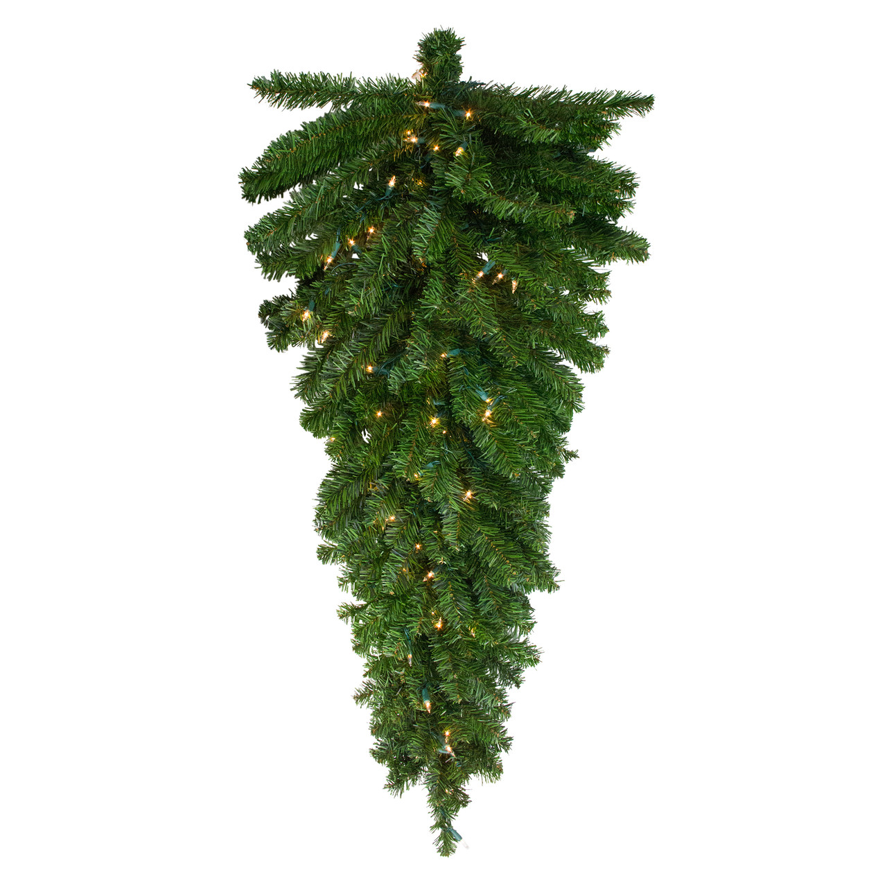Pre-Lit Canadian Pine Artificial Christmas Teardrop Swag - 52" - Clear Lights