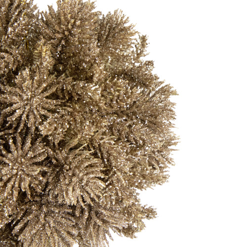 6" Gold Glittered Pine Christmas Ball Ornament