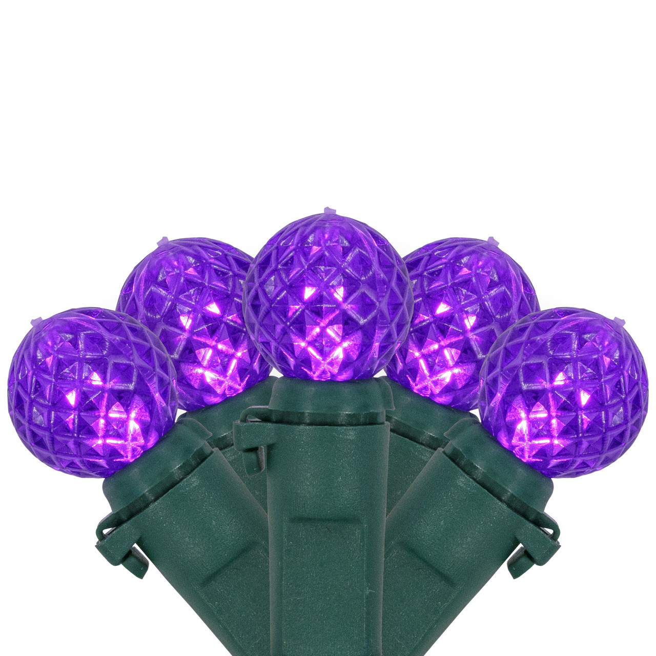 LED G12 Berry Christmas Lights - Purple - 16' Green Wire - 50 ct