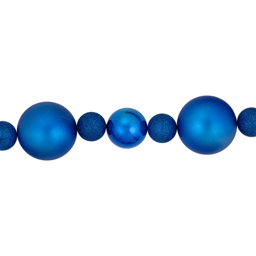 6' Blue Shatterproof Ball 3-Finish Christmas Garland