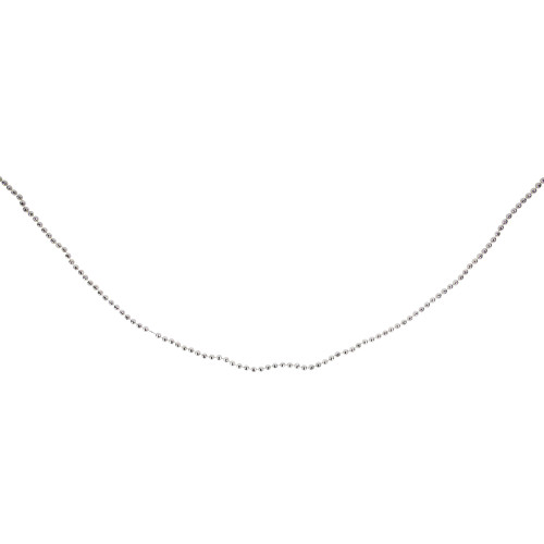 15' Shiny Silver Metallic Faceted Beaded Christmas Garland - Unlit