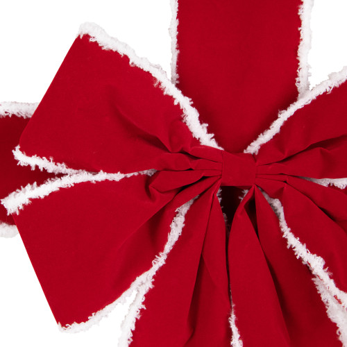 14' Red and White Velvet Christmas Door Bow