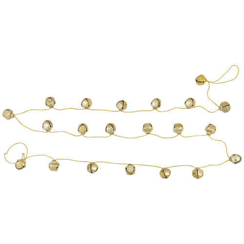 Shiny Metal Christmas Jingle Bells Garland - 7.5' - Gold