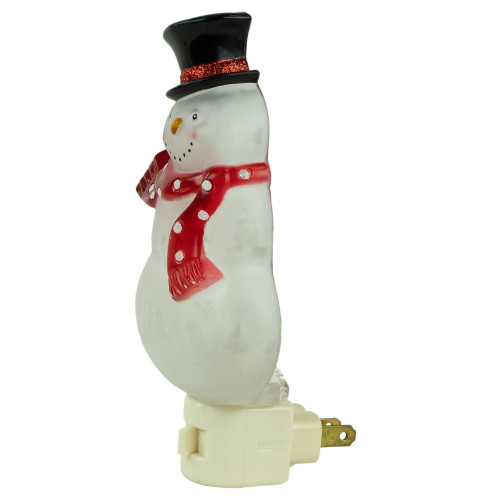 6.75" Snowman Wearing Red Scarf Christmas Night Light