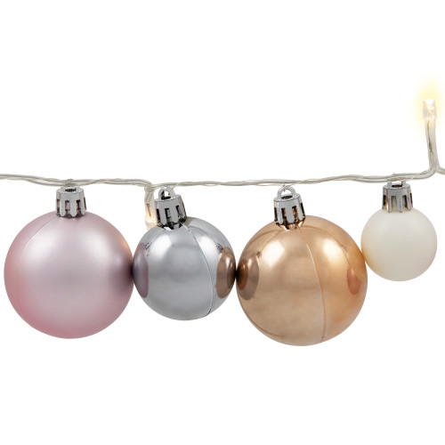 Ornament String Christmas Lights - Warm White LED - 3' Clear Wire - 10ct - Pink