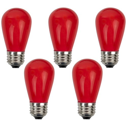 Pack of 25 Opaque Red LED S14 Christmas Replacement Bulbs