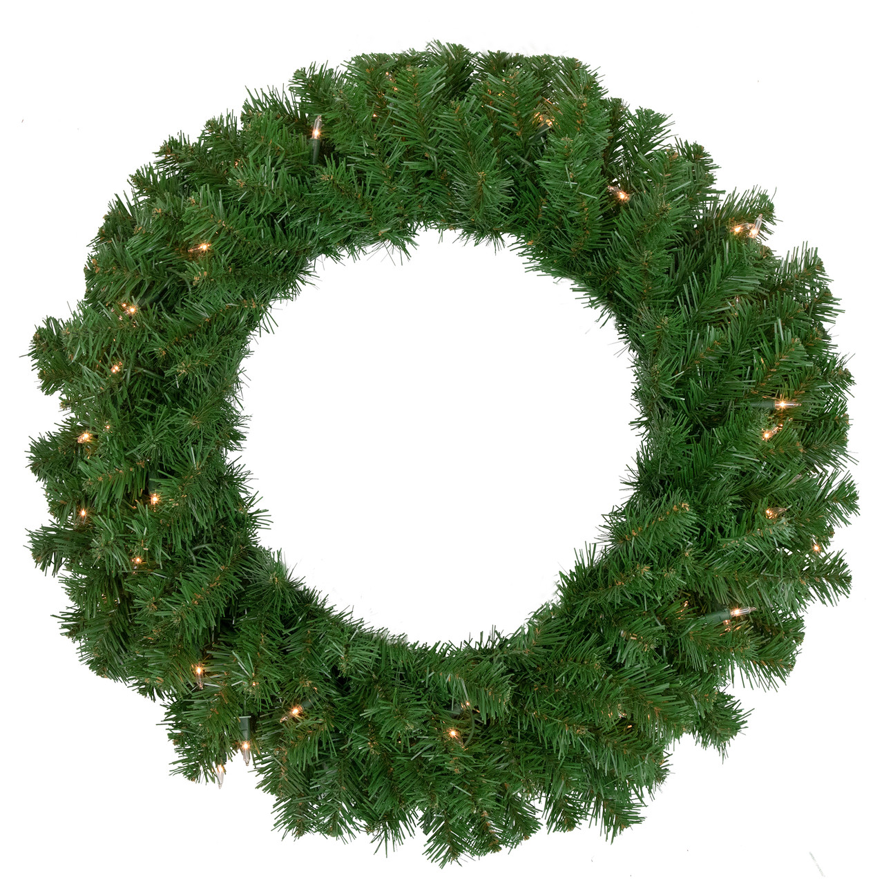 Pre-Lit Dorchester Pine Artificial Christmas Wreath, 24-Inch, Clear Lights