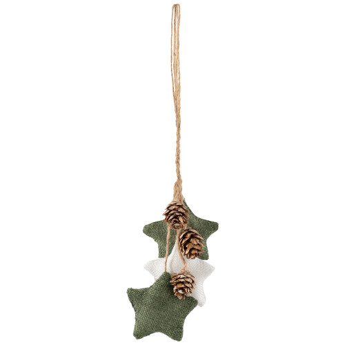 Burlap Star and Pine Cones Plush Christmas Ornament - 11.75"