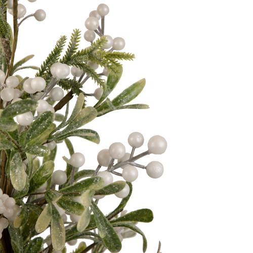 2' Potted White Berry and Frosted Pine Christmas Tree, Unlit