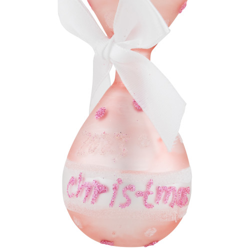 5" Baby Girl's First Christmas 2023 Glass Ornament