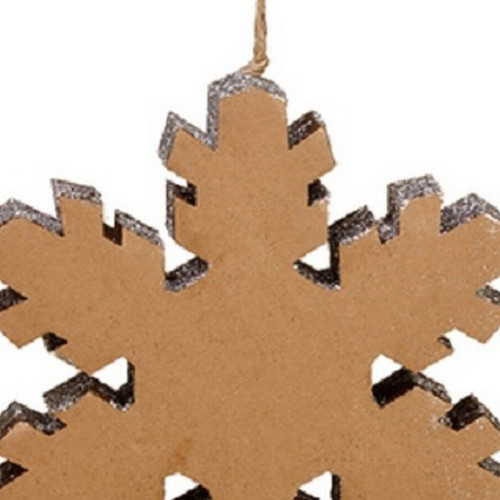 10" Country Rustic Silver Glittered Snowflake Christmas Ornament