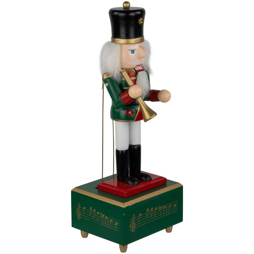 12" Red Animated and Musical Christmas Nutcracker with Trumpet