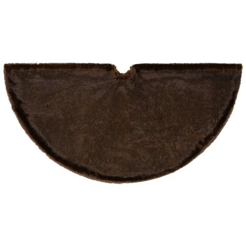 Mink Faux Fur Christmas Tree Skirt - 48" - Brown
