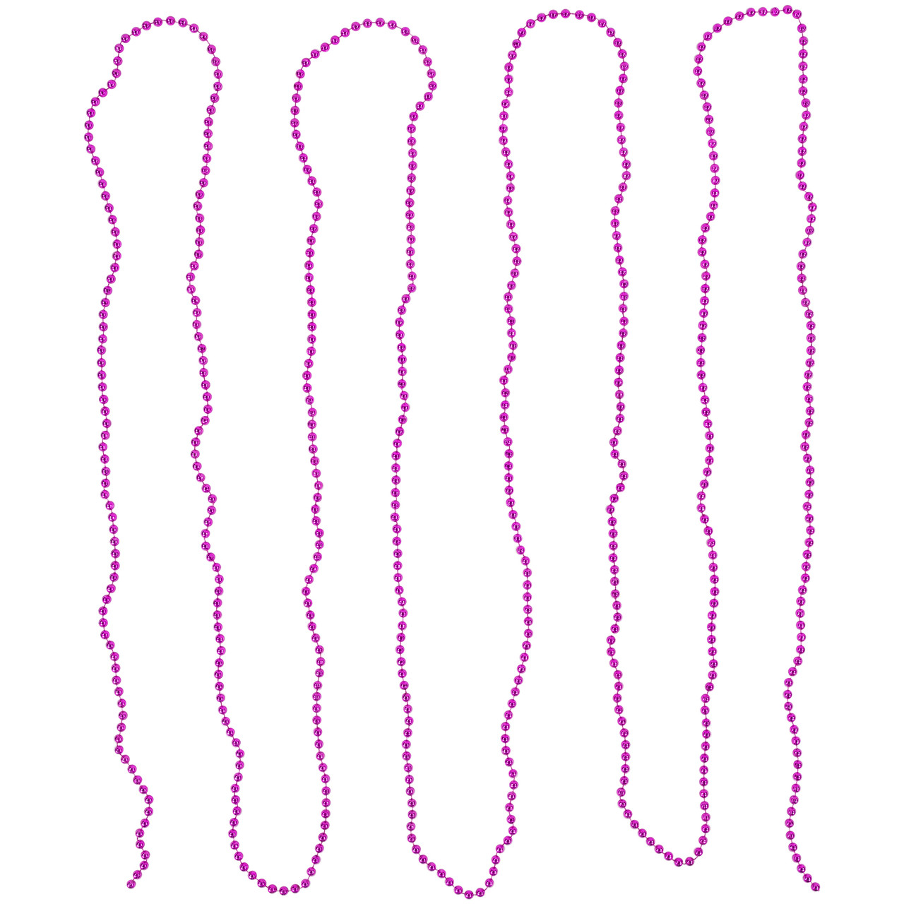 15' Shiny Pink Beaded Christmas Garland, Unlit