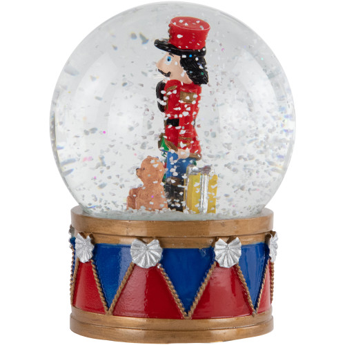 6" Nutcracker with Teddy Bear Musical Christmas Snow Globe