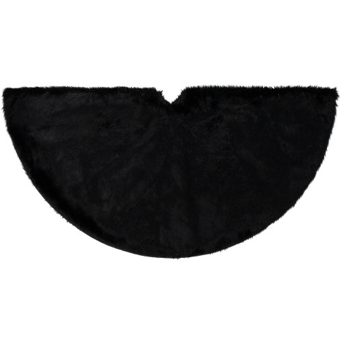 Faux Black Sable Fur Christmas Tree Skirt - 48"