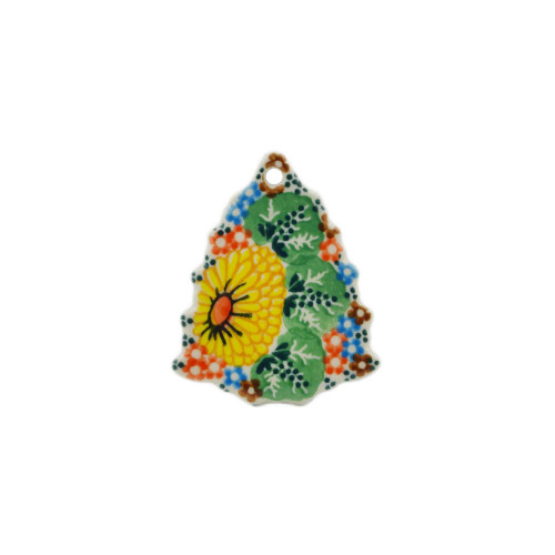 Polmedia Polish Pottery Christmas Tree Pendant 3" Enchanted Spring