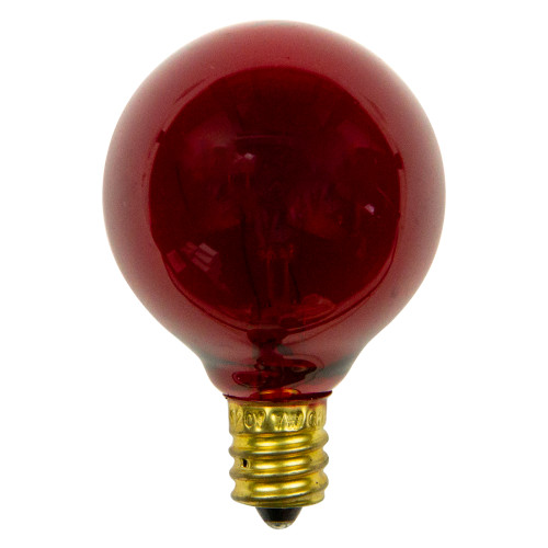 Pack of 25 Transparent G40 Red Christmas Replacement Bulbs