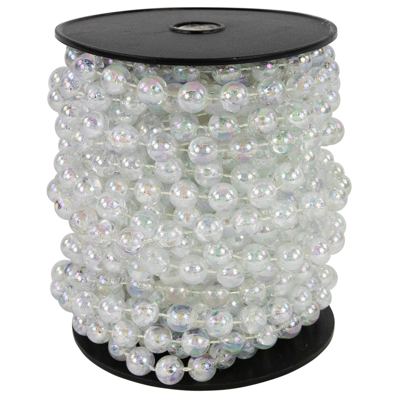 33' x .5"  Clear Iridescent Beaded Artificial Christmas Garland, Unlit