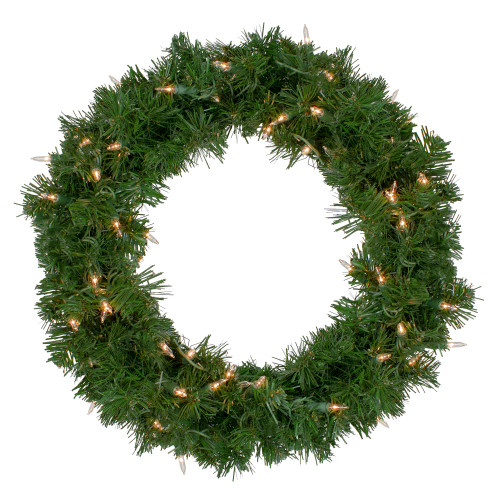 Deluxe Windsor Pine Artificial Christmas Wreath - 18" - Clear Lights