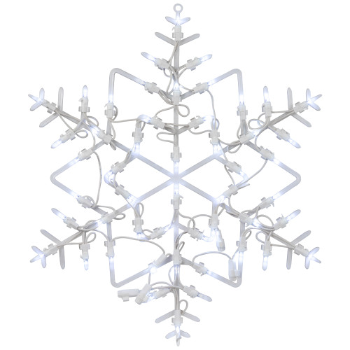 18" White LED Lighted Snowflake Christmas Window Silhouette