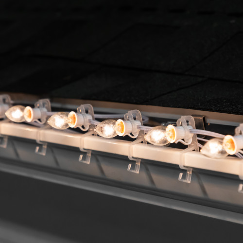25 Count Clear C7 Christmas Lights, 24ft White Wire