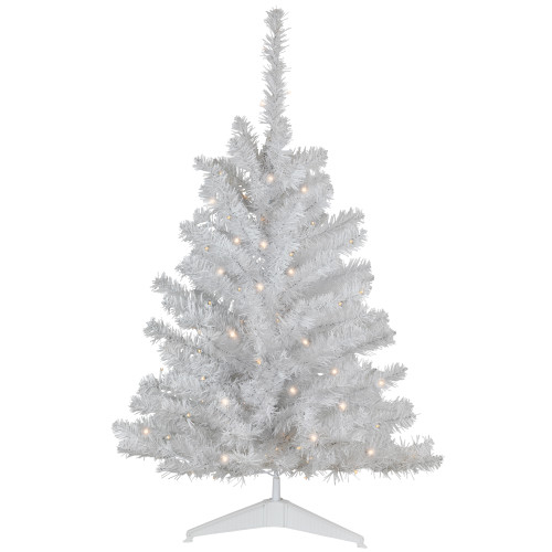 Pre-Lit Battery Operated LED Medium Pine Artificial Christmas Tree - 3' - Clear Lights