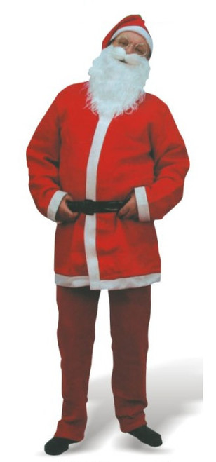 White and Red Santa Claus Men's Christmas Costume Set - Plus Size