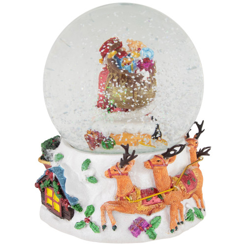 6.5" Santa Delivering Gifts Musical Christmas Snow Globe