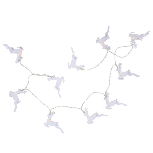10-ct LED Warm White Reindeer Christmas Lights - 3' Clear Wire