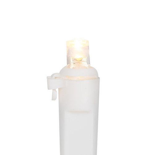 50ct Warm White LED Wide Angle Christmas Lights, 16.25ft White Wire