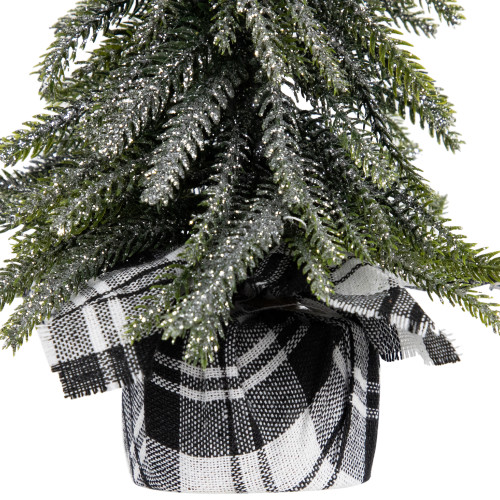 Mini Silvery Pine Downswept Artificial Christmas Trees - 9.5" - Set of 3