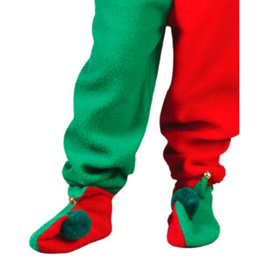 Red and Green Elf Plush Unisex Child Christmas Costume - Small