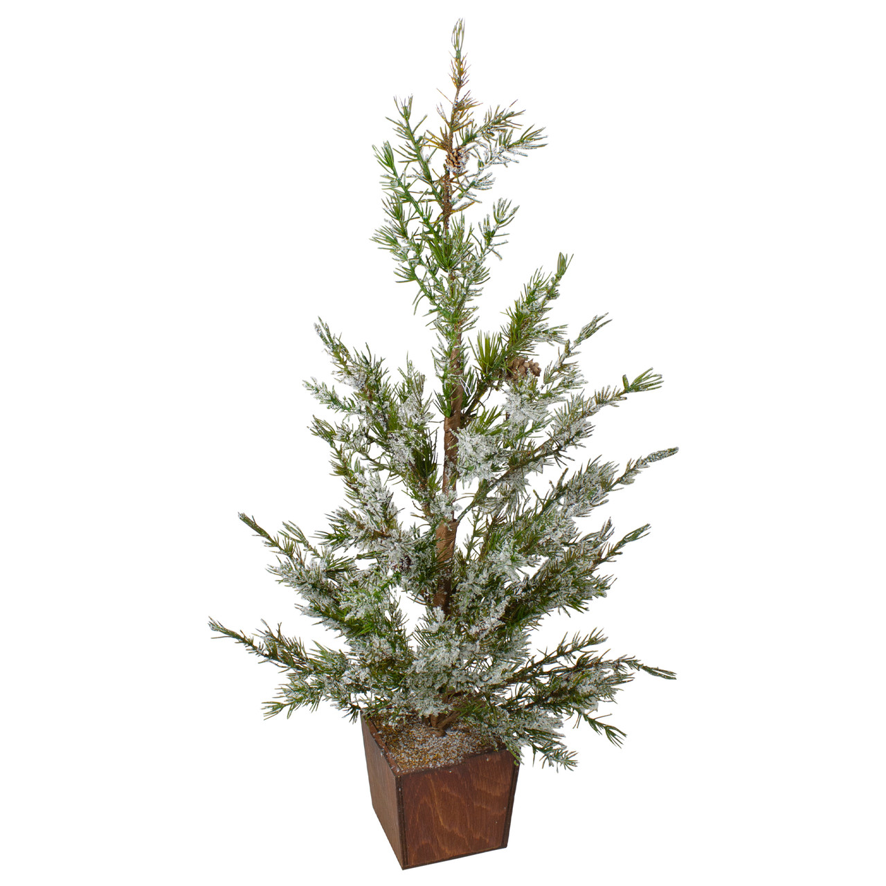 Potted Frosted Pine Artificial Christmas Tree - 28" �C Unlit