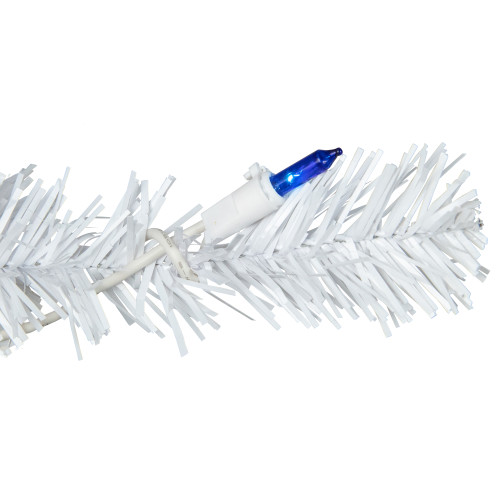 6.5' Pre-Lit Woodbury White Pine Pencil Artificial Christmas Tree, Blue Lights
