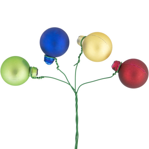 6.75" Multicolor Shatterproof Ball Ornament Christmas Pick