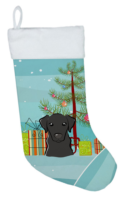 Christmas Tree and Black Labrador Christmas Stocking BB1607CS