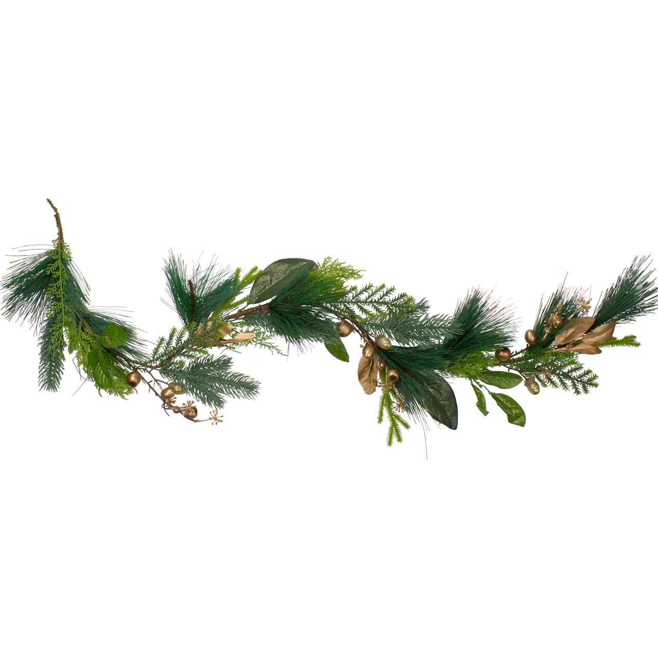 5' Leaves, Berry and Cedar Artificial Christmas Garland - Unlit