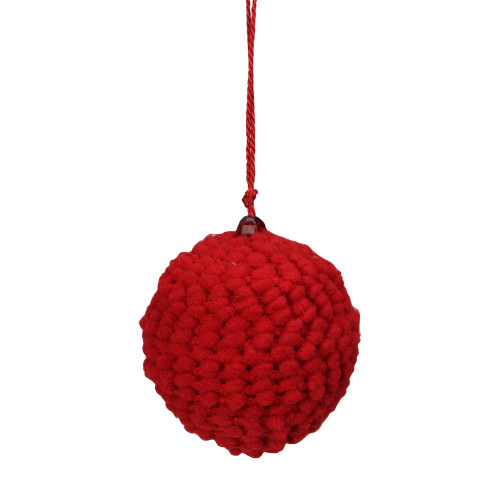 Set of 4 Vibrantly Colored Knitted Christmas Ball Ornaments 2.5�� (63.5mm)
